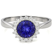 Anello - 18 carati Oro bianco - 1.33ct. tw. Tanzanite - Diamante