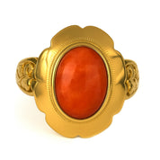Anello - 18 carati Oro giallo Corallo