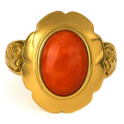 Anello - 18 carati Oro giallo Corallo