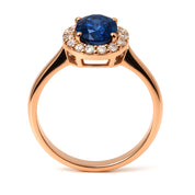 Anello - 18 carati Oro rosa - 2.02ct. tw. Zaffiro - Diamante