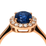 Anello - 18 carati Oro rosa - 2.02ct. tw. Zaffiro - Diamante