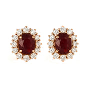Orecchini - 18 carati Oro rosa - 3.10ct. tw. Rubino - Diamante