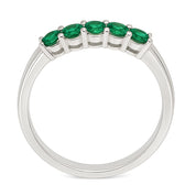 Anello - 18 carati Oro bianco - 0.53ct. tw. Smeraldo