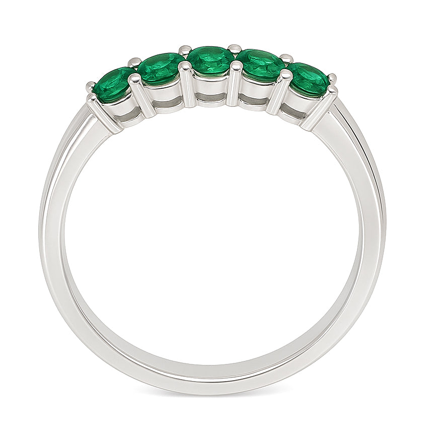 Anello - 18 carati Oro bianco - 0.53ct. tw. Smeraldo