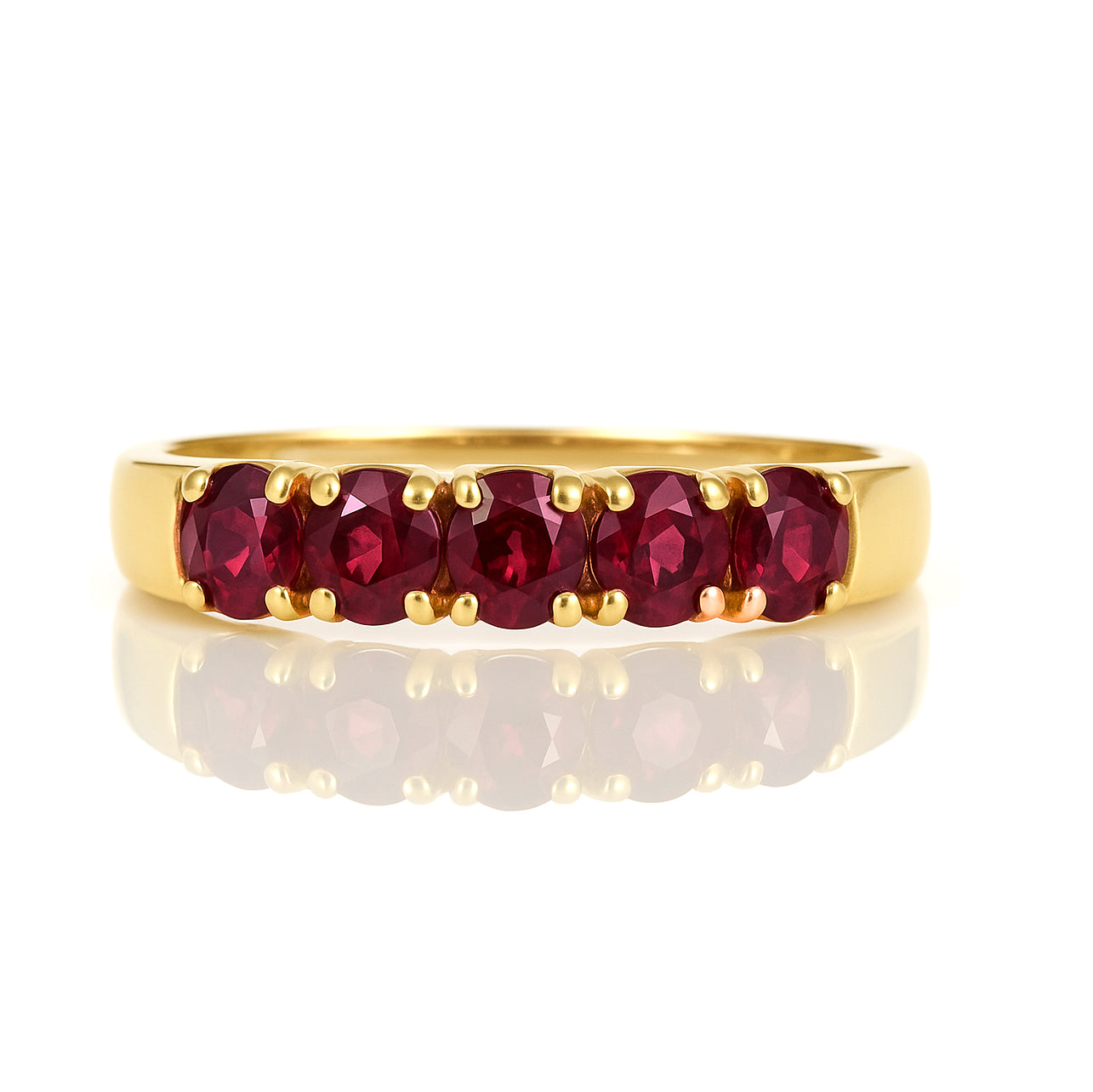 Anello - 18 carati Oro giallo - 0.60ct. tw. Rubino