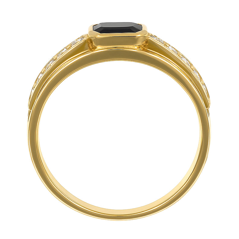 Anello - 18 carati Oro giallo - 0.61ct. tw. Zaffiro - Diamante