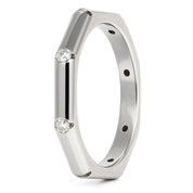 Anello - 18 carati Oro bianco - 0.12ct. tw. Diamante (Naturale)