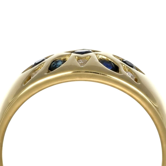 Anello - 18 carati Oro giallo - 0.37ct. tw. Zaffiro - Diamante