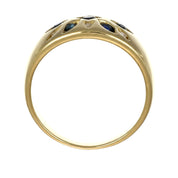 Anello - 18 carati Oro giallo - 0.37ct. tw. Zaffiro - Diamante