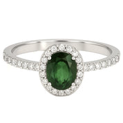 Anello - 18 carati Oro bianco - 1.44ct. tw. Tormalina - Diamante