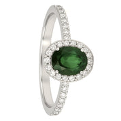 Anello - 18 carati Oro bianco - 1.44ct. tw. Tormalina - Diamante