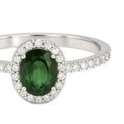 Anello - 18 carati Oro bianco - 1.44ct. tw. Tormalina - Diamante