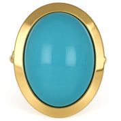 Anello - 18 carati Oro giallo Turchese