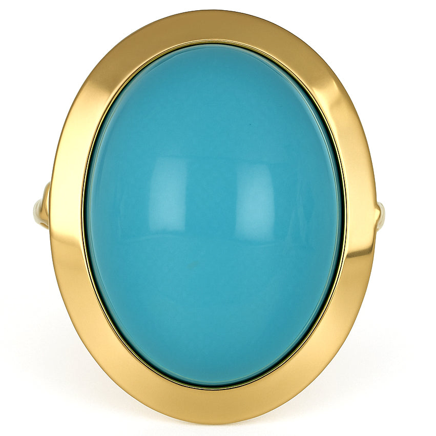 Anello - 18 carati Oro giallo Turchese