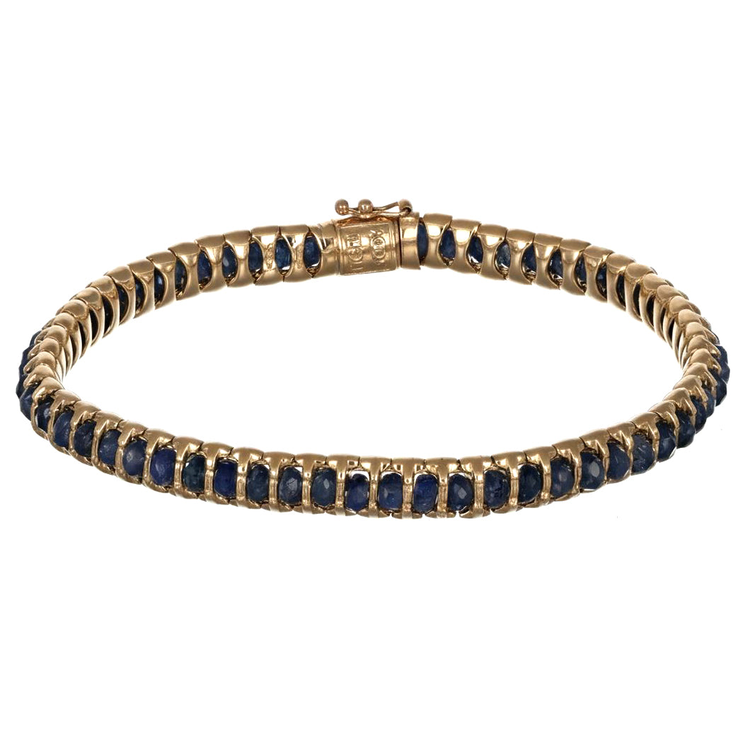 Bracciale - 9 kt Oro giallo - 4.56ct. tw. Zaffiro