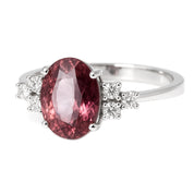 Anello - 18 carati Oro bianco - 2.12ct. tw. Tormalina - Diamante