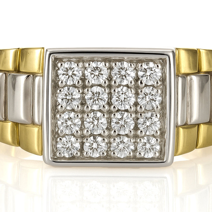 Anello - 18 carati Oro bianco, Oro giallo - 0.24ct. tw. Diamante (Naturale)