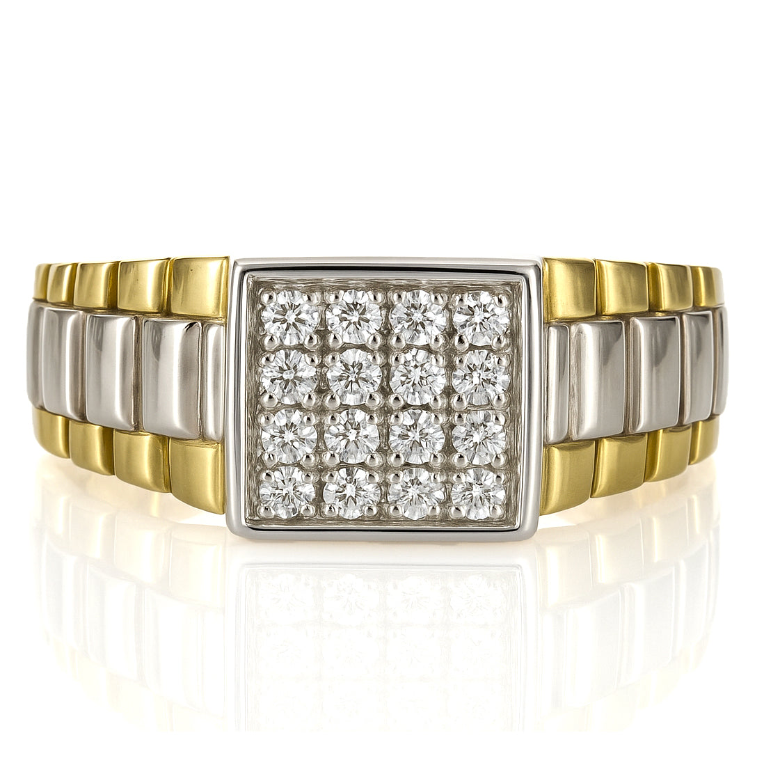 Anello - 18 carati Oro bianco, Oro giallo - 0.24ct. tw. Diamante (Naturale)