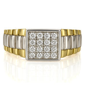 Anello - 18 carati Oro bianco, Oro giallo - 0.24ct. tw. Diamante (Naturale)