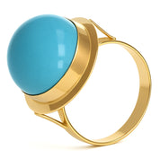 Anello - 18 carati Oro giallo Turchese