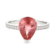 Anello - 18 carati Oro bianco - 3.15ct. tw. Tormalina - Diamante