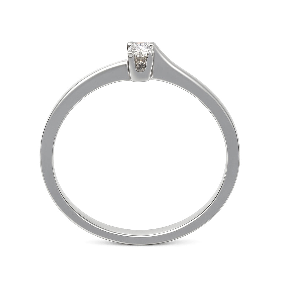 Anello - 18 carati Oro bianco - 0.03ct. tw. Diamante (Naturale)