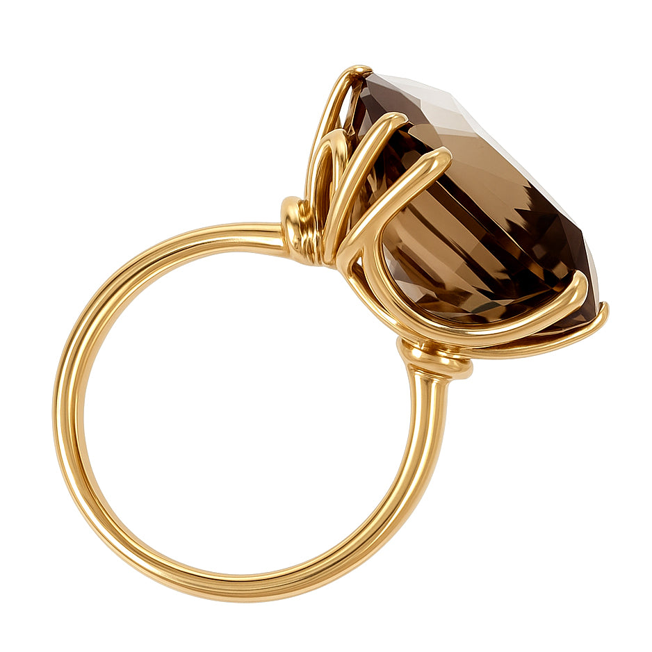 Anello - 18 carati Oro giallo - 12.50ct. tw. Topazio