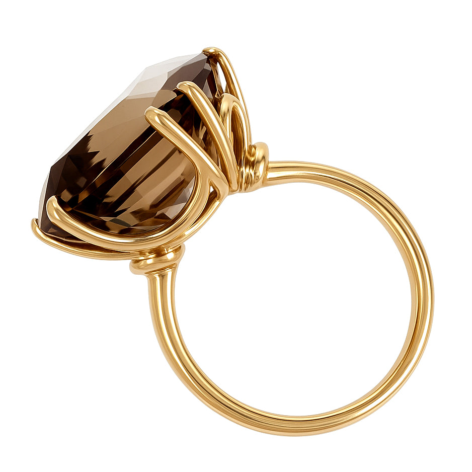 Anello - 18 carati Oro giallo - 12.50ct. tw. Topazio