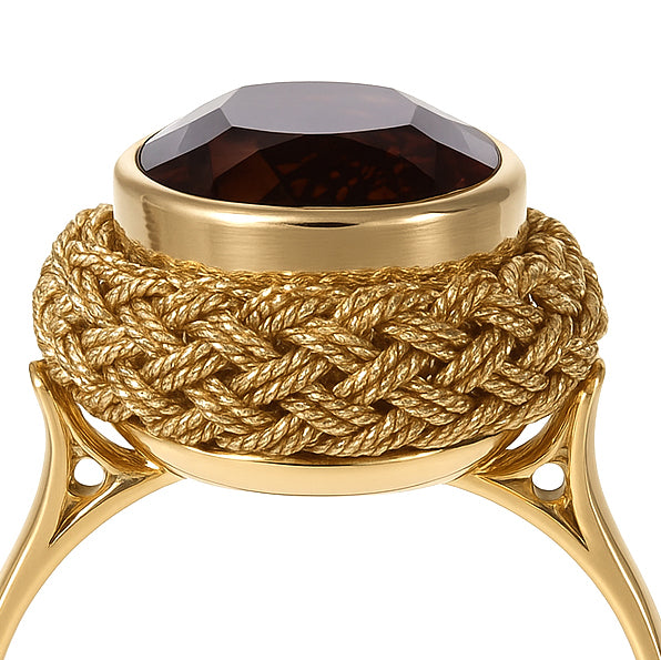 Anello - 18 carati Oro giallo - 4.00ct. tw. Quarzo