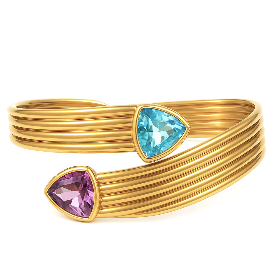 Bracciale - 18 carati Oro giallo - 13.00ct. tw. Topazio - Ametista