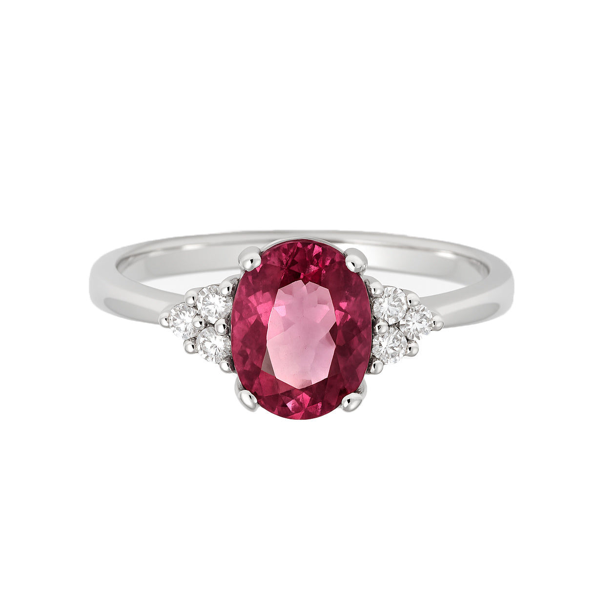 Anello - 18 carati Oro bianco - 1.65ct. tw. Tormalina - Diamante