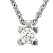 Collana con ciondolo - 18 carati Oro bianco - 0.18ct. tw. Diamante (Naturale)