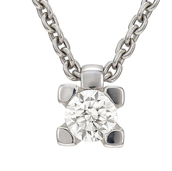 Collana con ciondolo - 18 carati Oro bianco - 0.18ct. tw. Diamante (Naturale)