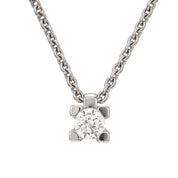Collana con ciondolo - 18 carati Oro bianco - 0.18ct. tw. Diamante (Naturale)