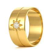 Anello - 18 carati Oro giallo - 0.12ct. tw. Diamante (Naturale)