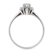 Anello - 18 carati Oro bianco - 0.04ct. tw. Diamante (Naturale)