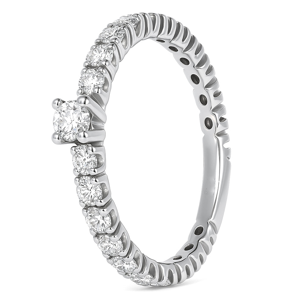 Anello - 18 carati Oro bianco - 0.96ct. tw. Diamante (Naturale)