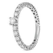 Anello - 18 carati Oro bianco - 0.96ct. tw. Diamante (Naturale)