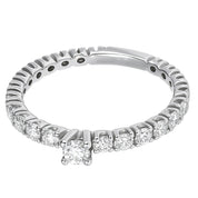 Anello - 18 carati Oro bianco - 0.96ct. tw. Diamante (Naturale)