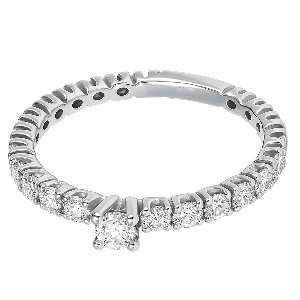 Anello - 18 carati Oro bianco - 0.96ct. tw. Diamante (Naturale)