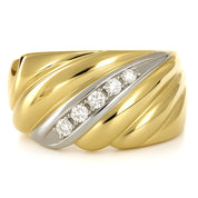 Anello - 18 carati Oro bianco, Oro giallo - 0.10ct. tw. Diamante (Naturale)