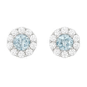 Orecchini - 18 carati Oro bianco - 1.90ct. tw. Acquamarina - Diamante