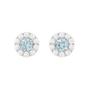 Orecchini - 18 carati Oro bianco - 1.90ct. tw. Acquamarina - Diamante