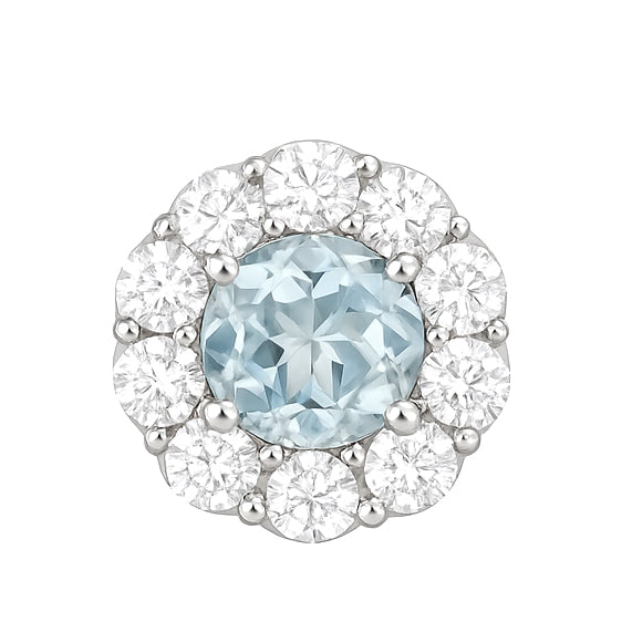 Orecchini - 18 carati Oro bianco - 1.90ct. tw. Acquamarina - Diamante