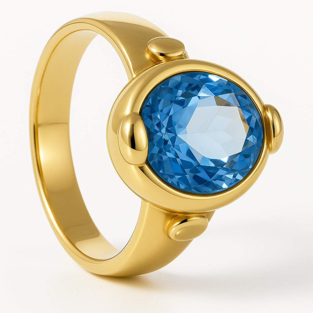 Anello - 18 carati Oro giallo - 2.70ct. tw. Topazio