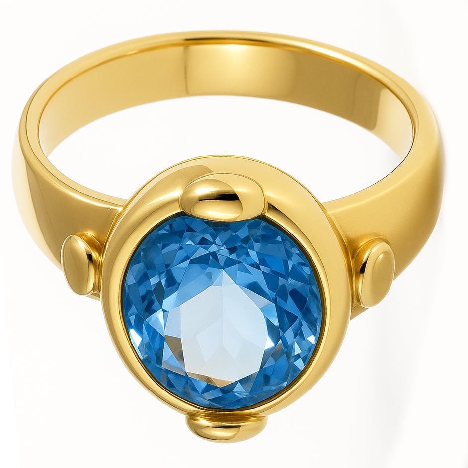 Anello - 18 carati Oro giallo - 2.70ct. tw. Topazio