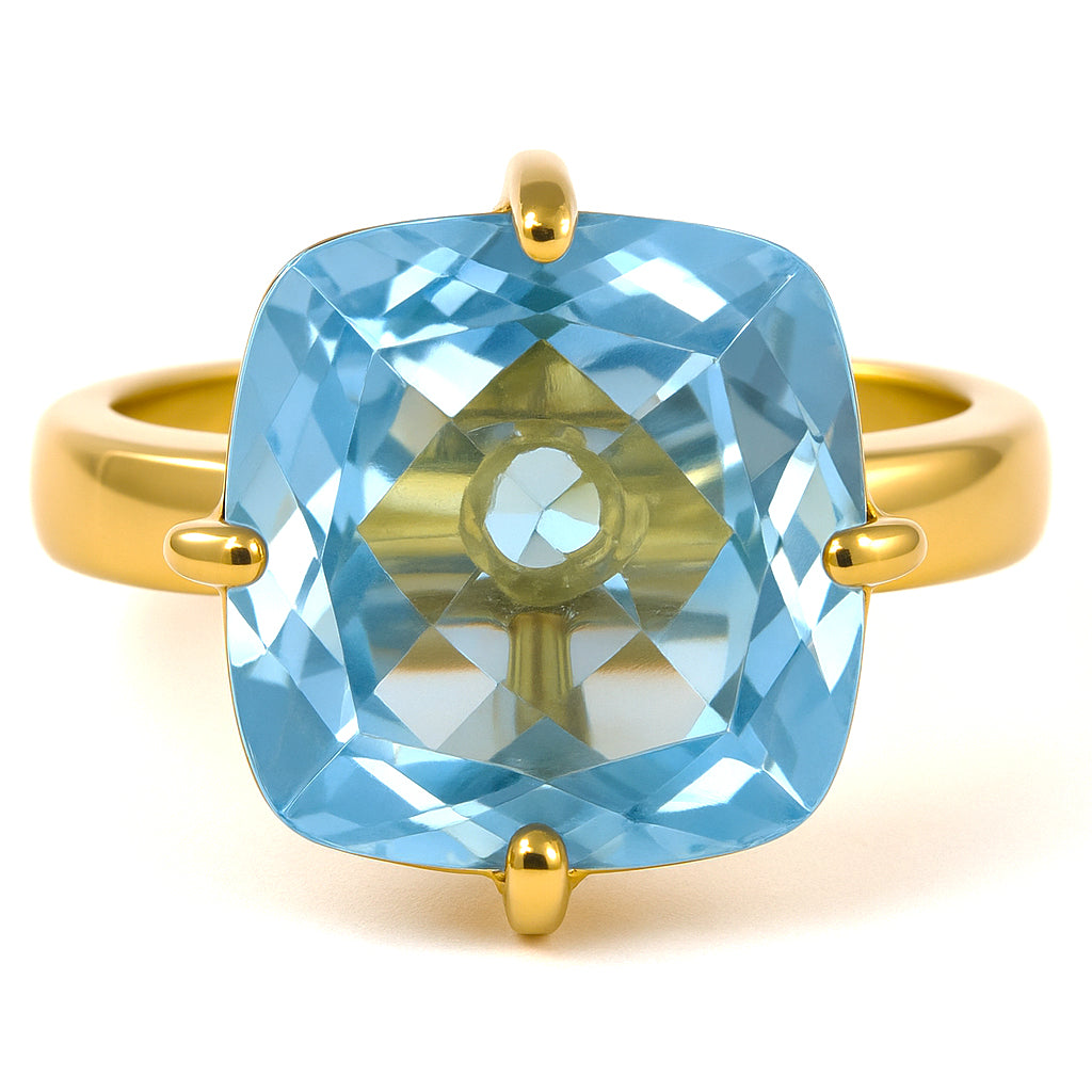 Anello - 18 carati Oro giallo - 12.00ct. tw. Topazio