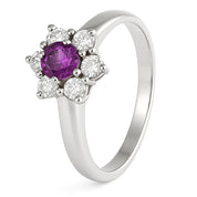 Anello - 18 carati Oro bianco - 0.57ct. tw. Zaffiro - Diamante