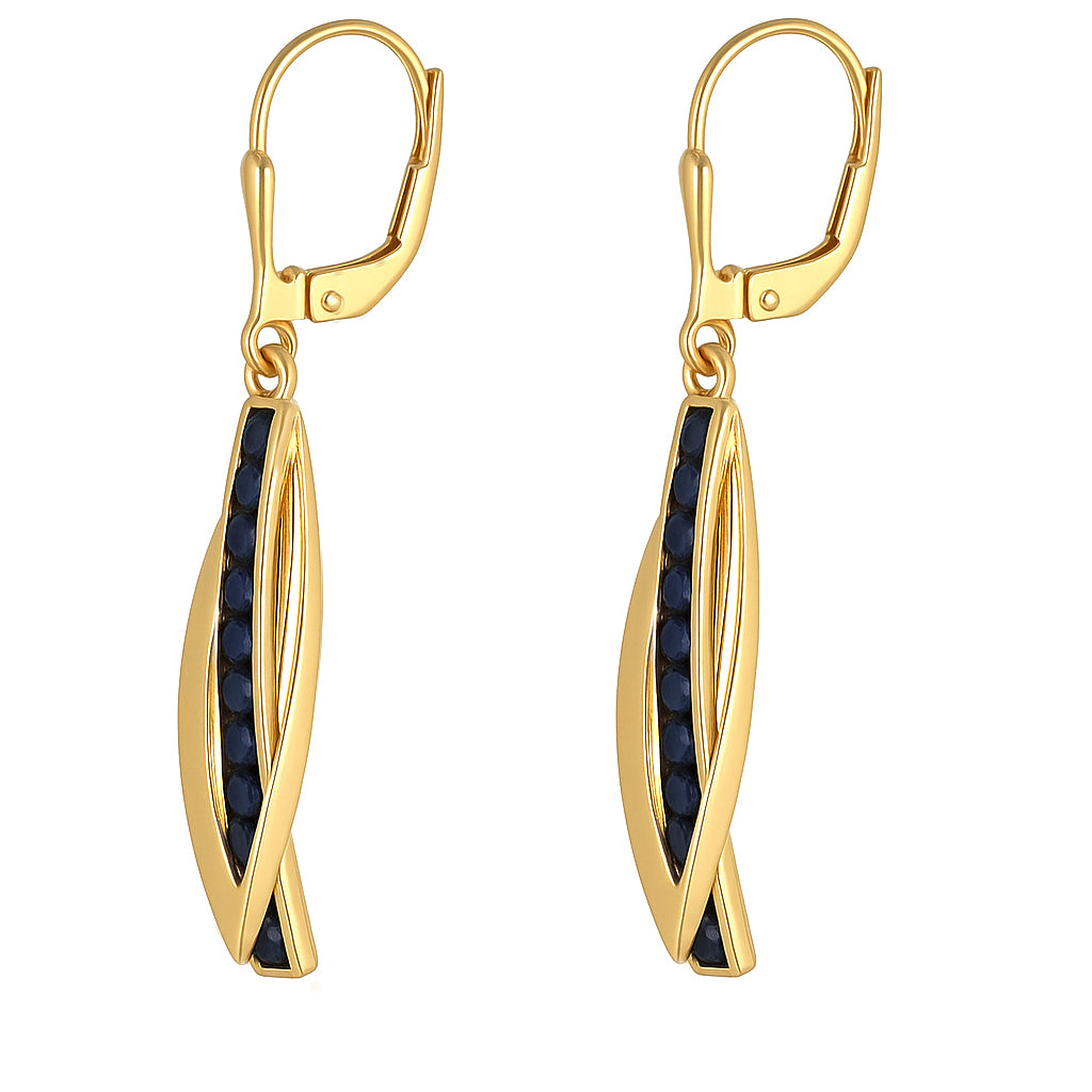 Orecchini - 18 carati Oro giallo - 1.60ct. tw. Zaffiro