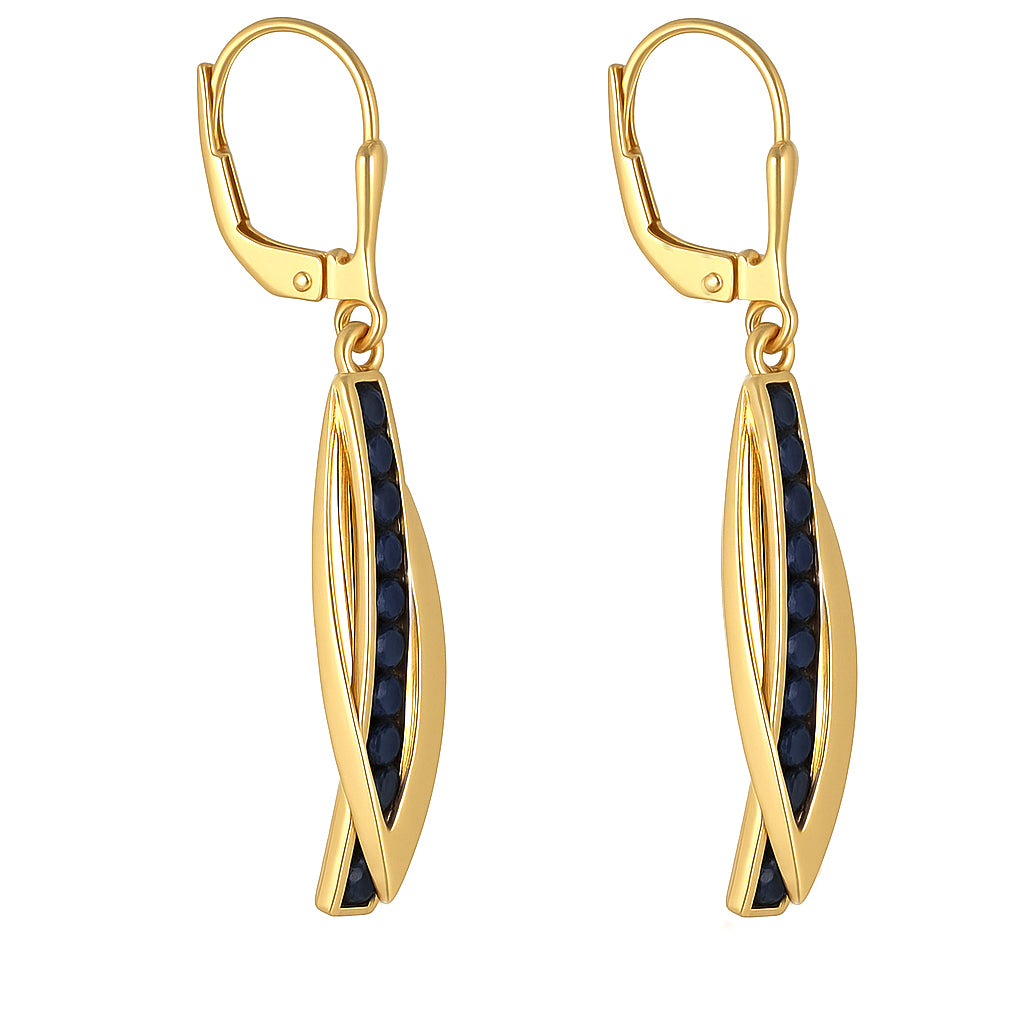 Orecchini - 18 carati Oro giallo - 1.60ct. tw. Zaffiro